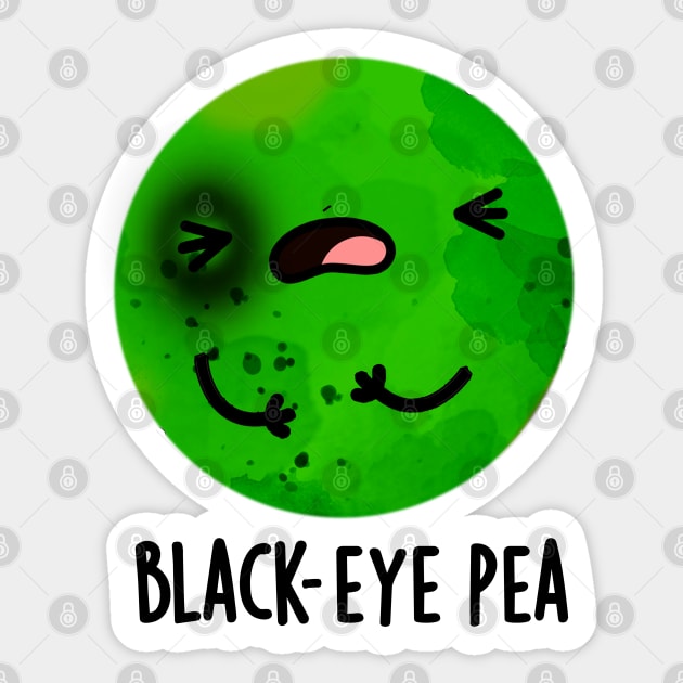 Black Eye Pea Cute Veggie Pun Sticker by punnybone